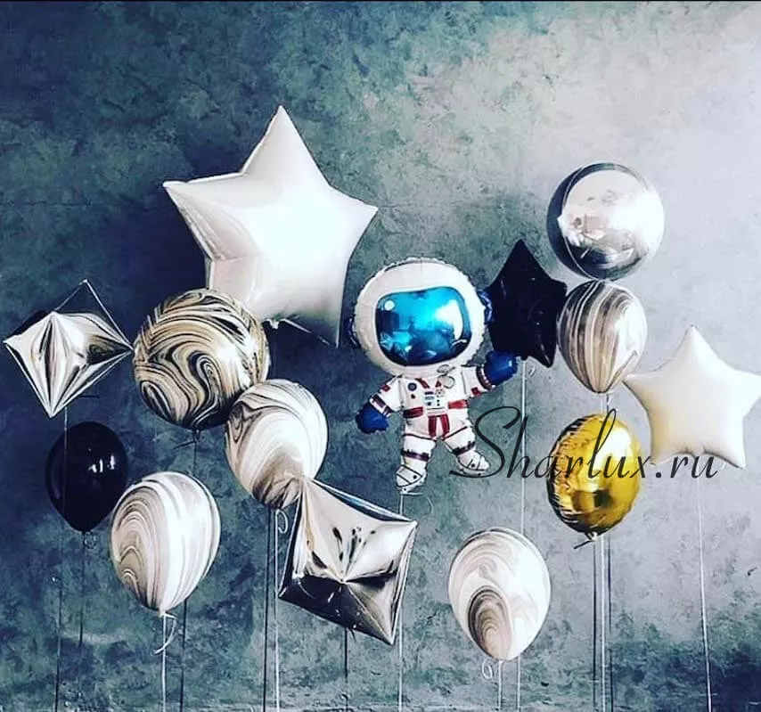 Фотозона из воздушных шаров космос Фотозона из воздушных шаров космос
