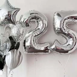 Воздушные шары цифры на 25 лет
