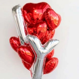 Букет гелиевых шаров "I LOVE YOU"