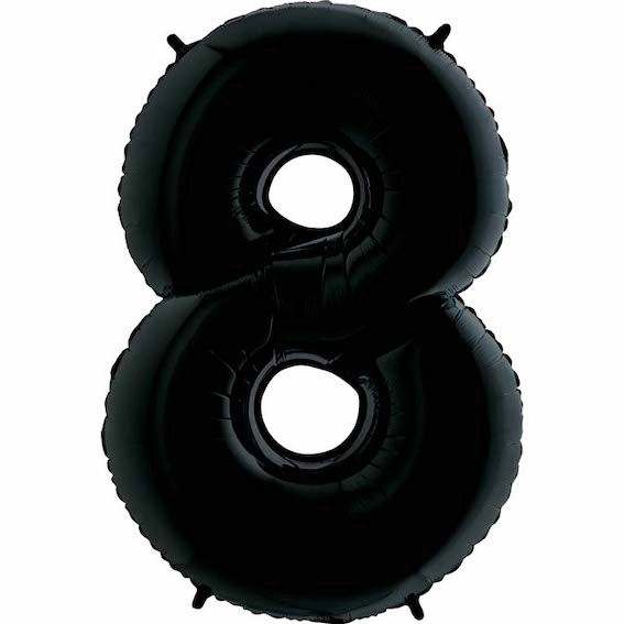 Фольгированный шар цифра 8, Черный