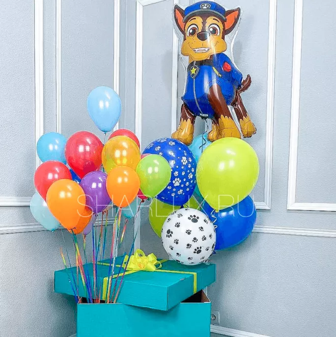 Коробка с шарами "Щенячий патруль Чейз"