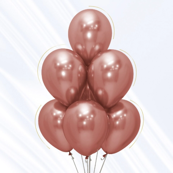 Шары хром Розовое Золото, pink