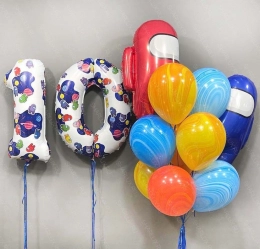 Композиция шаров Among Us на 10 лет