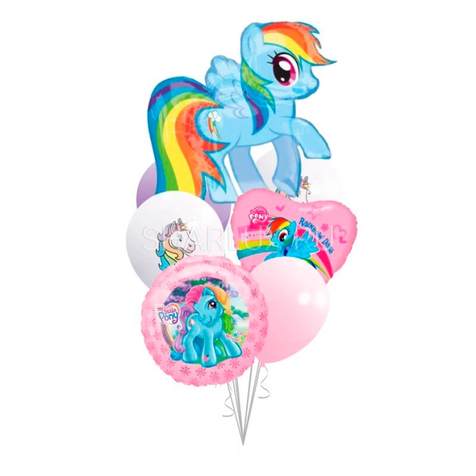 Фонтан из шаров Радужная пони My little pony