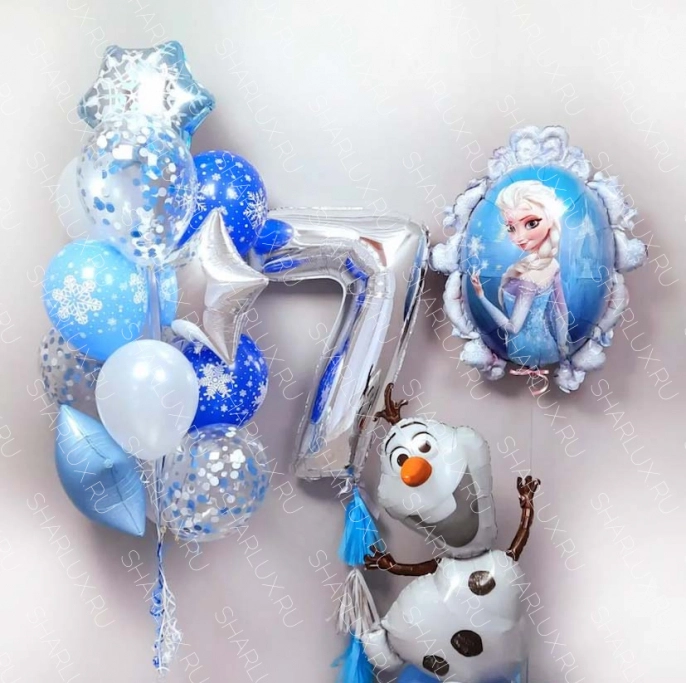 Композиция шаров на 7 лет "Холодное сердце"