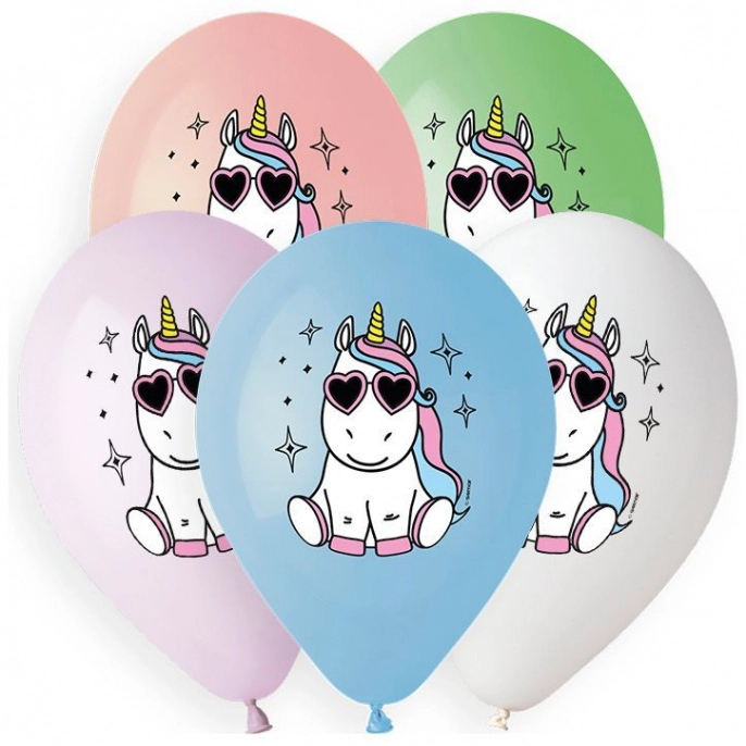 Воздушный шар, Единорог в очках, ассорти