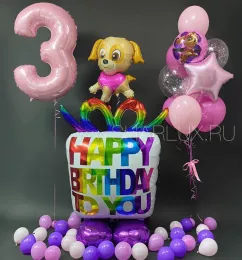 Композиция шаров, Щенячий патруль, Happy Birthday to You