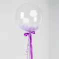 Шар Bubble с сиреневыми перьями