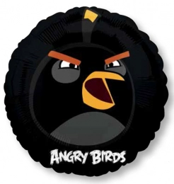 Воздушный шар круг Angry Birds, Черная