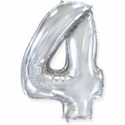 Шар цифра 4 , серебро