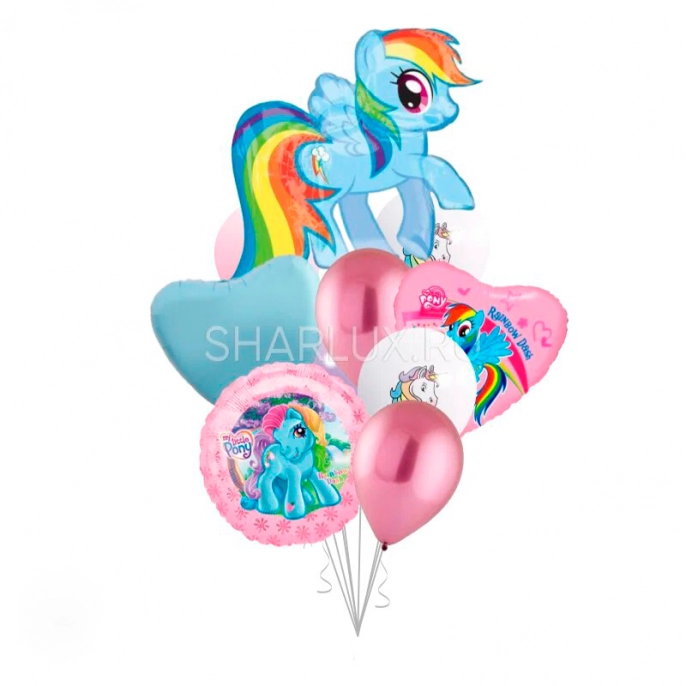 Фонтан воздушных шаров Радужная пони My little pony