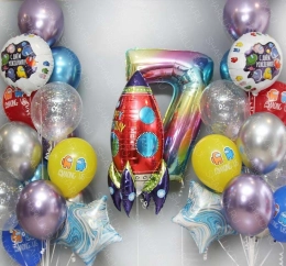 Композиция шаров на 7 лет "Космос"