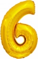 Шар цифра 6, золотая