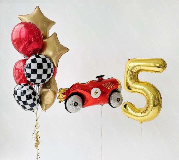 Композиция фольгированных шаров на 5 лет