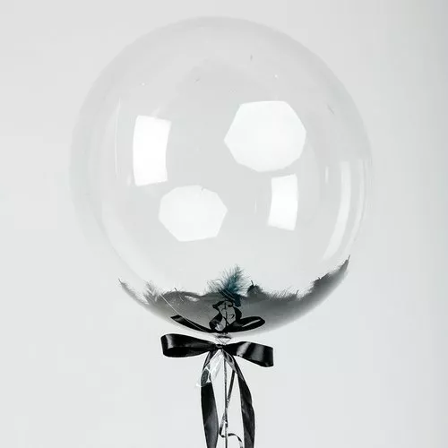Шар Bubble с перьями , черный цвет