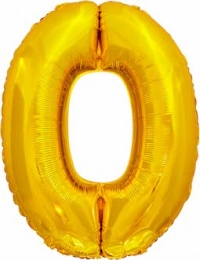 Шар цифра 0, золотая