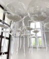 Шар Bubble с белыми перьями
