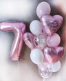 Букет розово-белых шаров на 7 лет