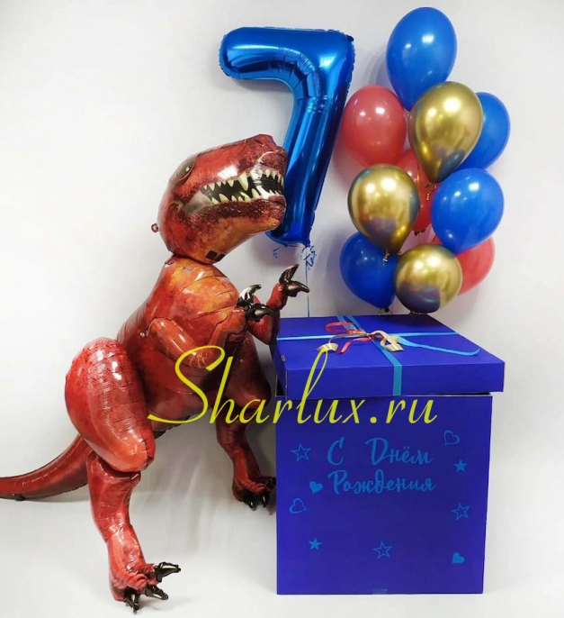 Коробка сюрприз с фигурой динозавра