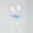 Шар Bubbles с голубыми перьями